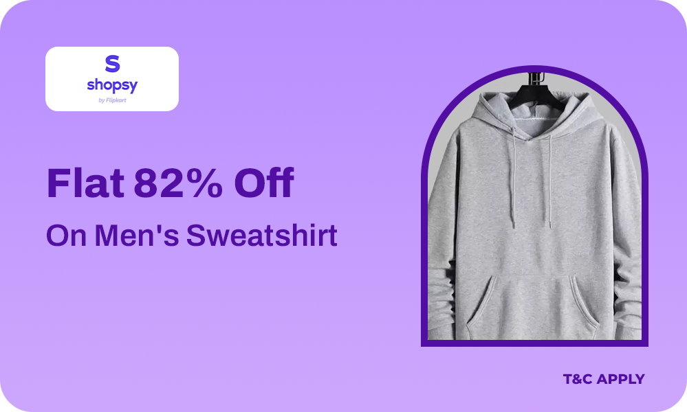 Flat 82% Off On Men's Sweatshirt