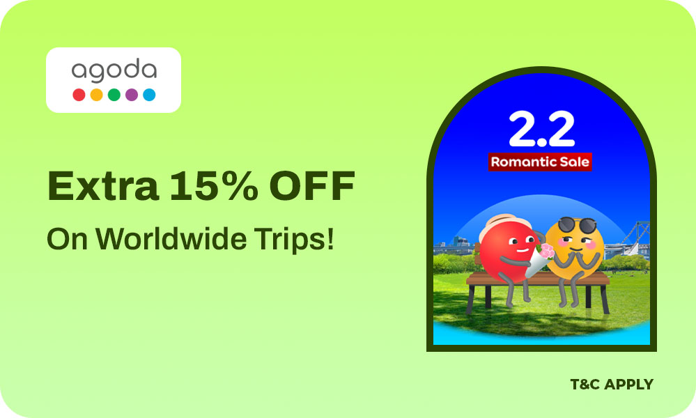 2.2 Romantic Sale| 15% OFF + Extra 5% OFF on Domestic & International Stays