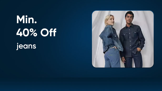 Jeans Collection | Minimum 40% Off on Trendy Denim & Everyday Fits