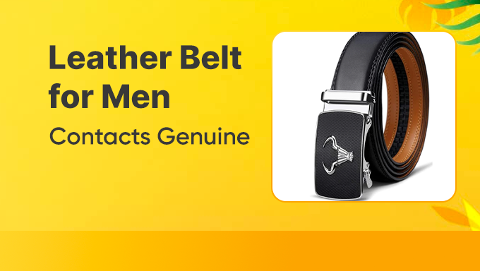 Premium Leather Belt for Men at 53% Off | Auto Lock Adjustable Buckle