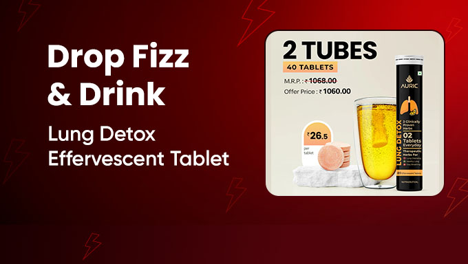Auric - Lung Detox Effervescent Tablet | 2 Tubes (40 Tablets)