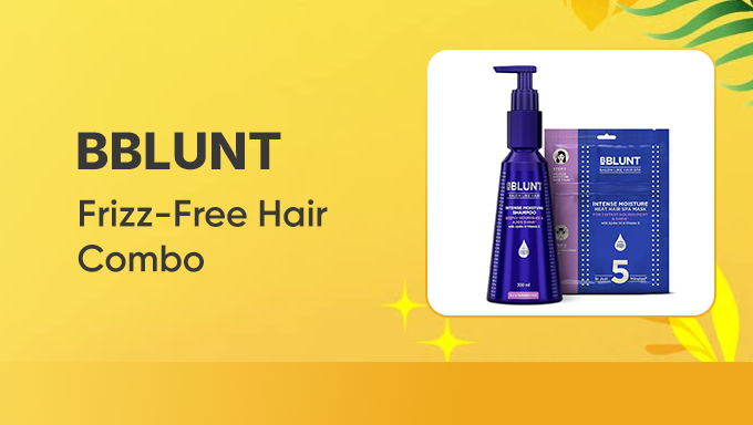 Frizz-Free Hair Combo | Flat 31% OFF on BBLUNT Intense Moisture Shampoo & Hair Spa Mask