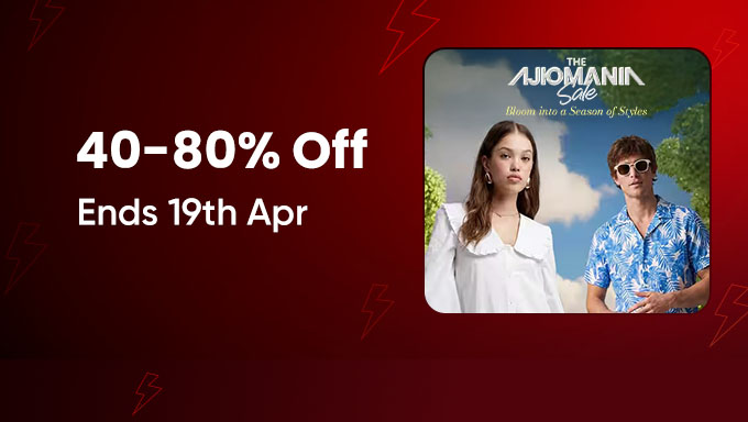 AJIO Mania Sale | 40–80% Off on Fashion for Men & Women + Bank Offers