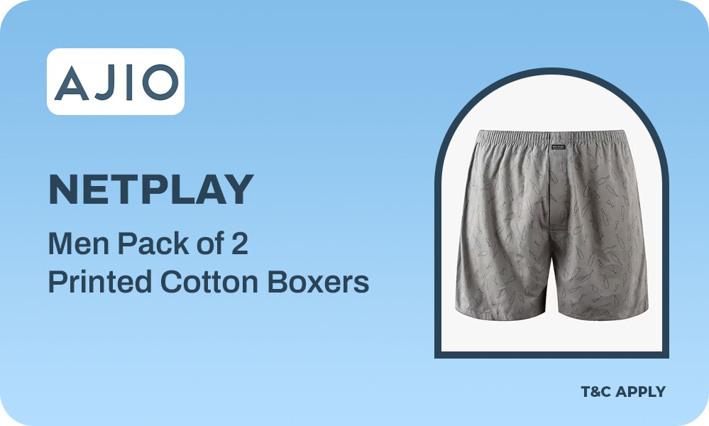 NETPLAY Men Pack Of 2 Printed Cotton Boxers