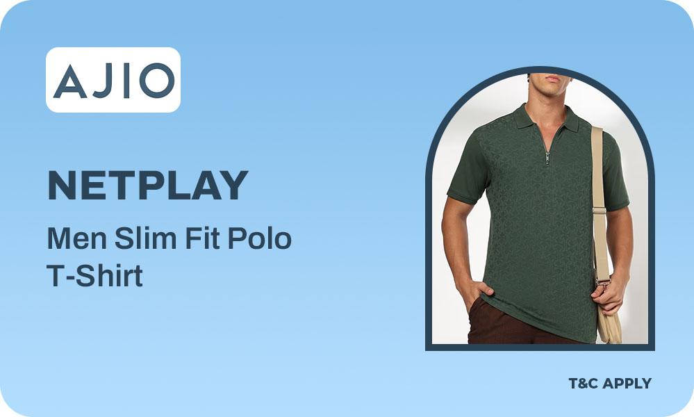 Grab The NETPLAY Geometric Print Slim Fit Polo T-shirt