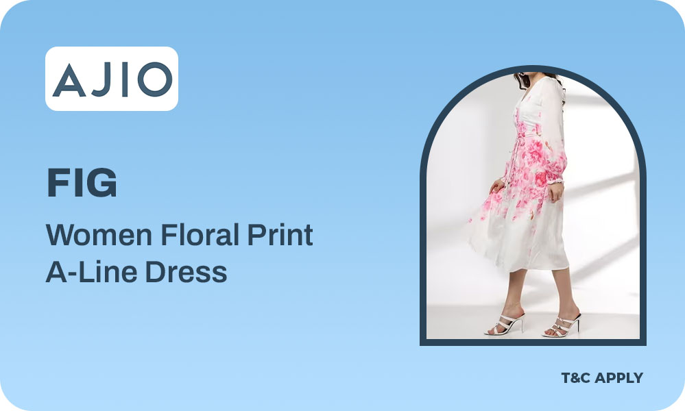 Checkout FIG Women Floral Print A-Line Dress