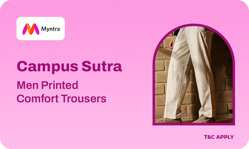 Grab The Campus Sutra Printed Comfort Trousers