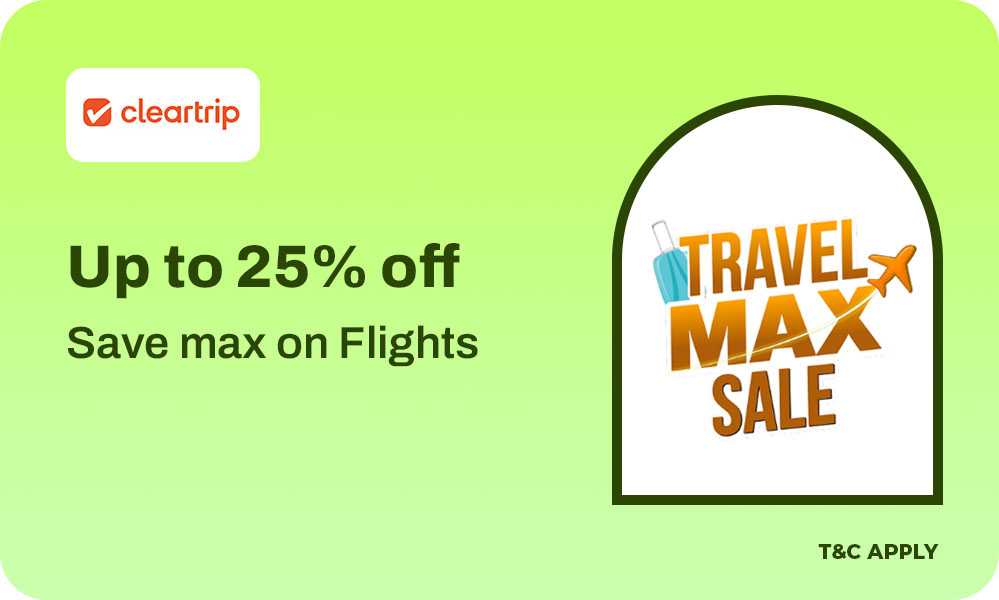 Travel Max Sale -Flights Starting At Just ₹1499 & 5-Star Hotels From ₹2999