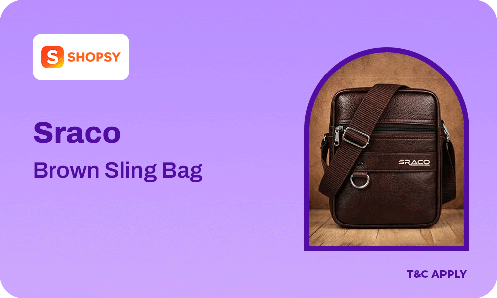 SRACO Brown Sling Bag (Men) - Perfect for Office | Travel | Casual Use