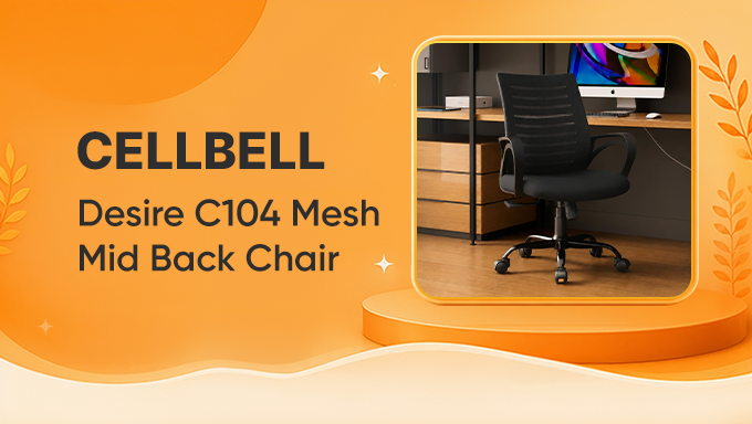 CELLBELL Desire C104 Office Chair | Flat 64% Off at Just ₹3,599