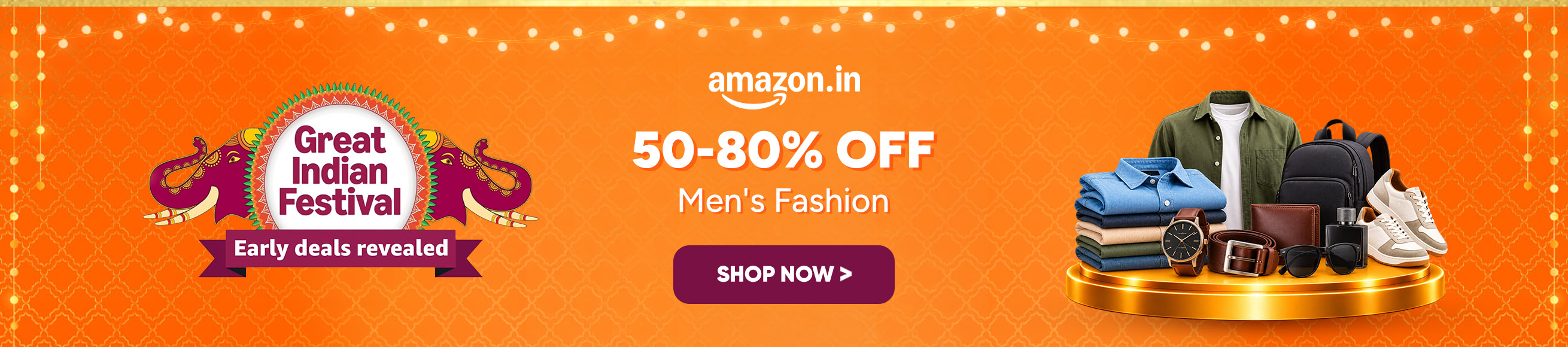 Amazon GREAT INDIAN FESTIVAL Offers on Men's Fashion