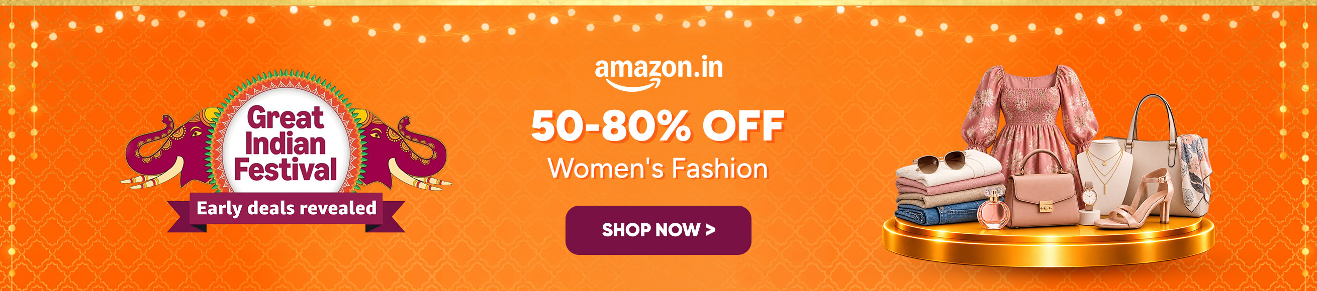 Amazon GREAT INDIAN FESTIVAL Sale Offers on Women's Clothing