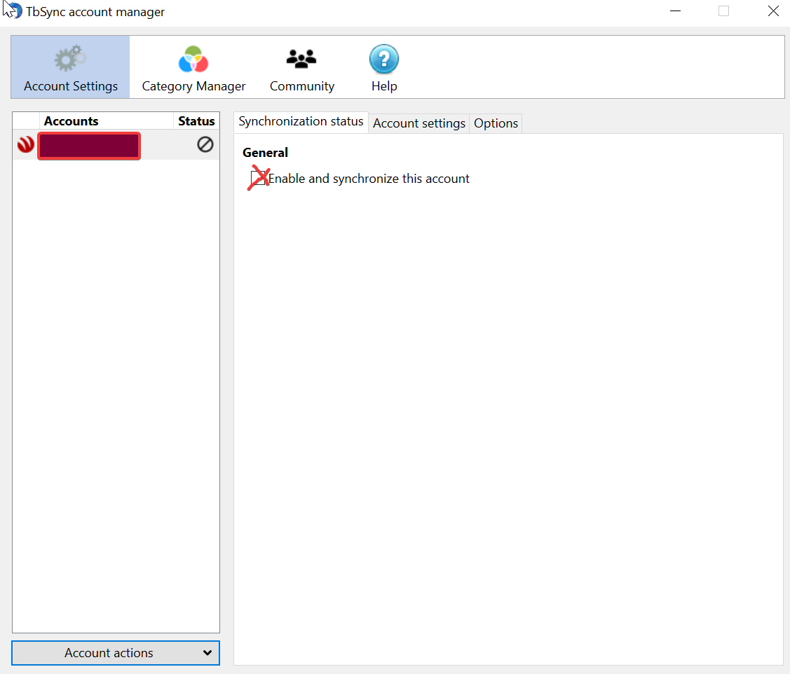 TbSync - Enable TbSync - Enable