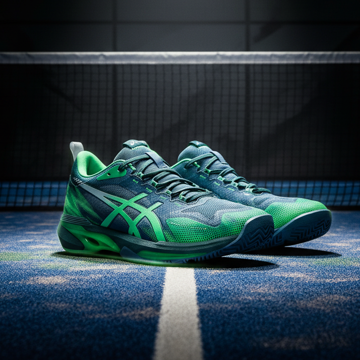 Asics Sonic Smash Men's Padel Shoes - Saba Blue & Vital Green
