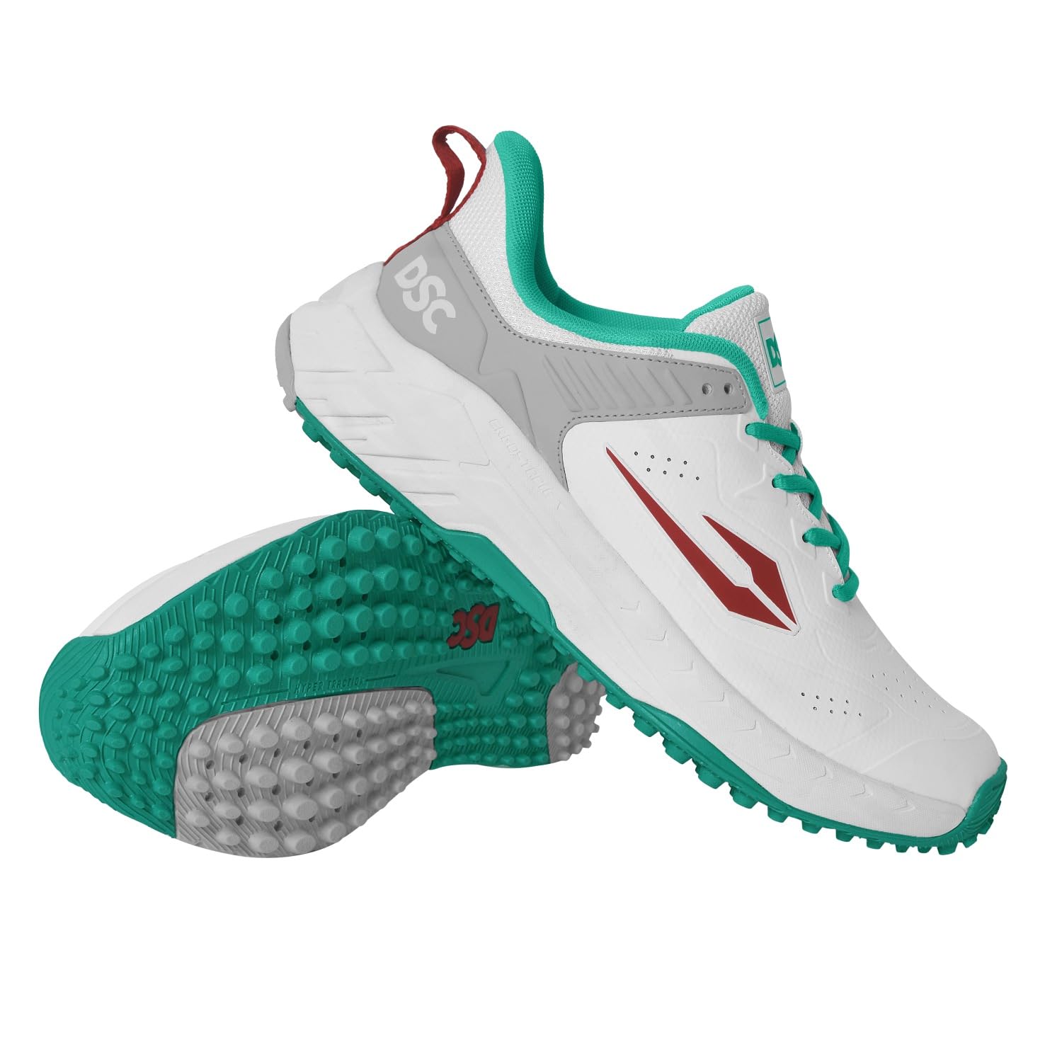 DSC Endgame Cricket Shoes - White/ Green - DOD