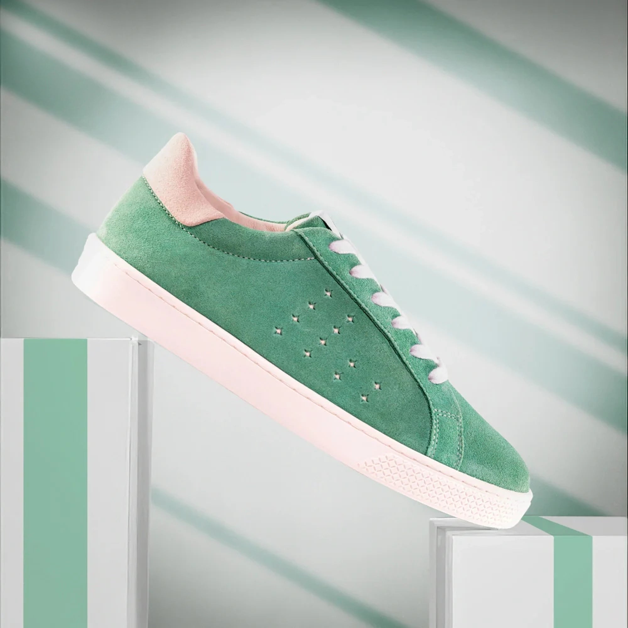 Lazo Halo Sneaker with Tongue Graphic Flourite Green/Opal White