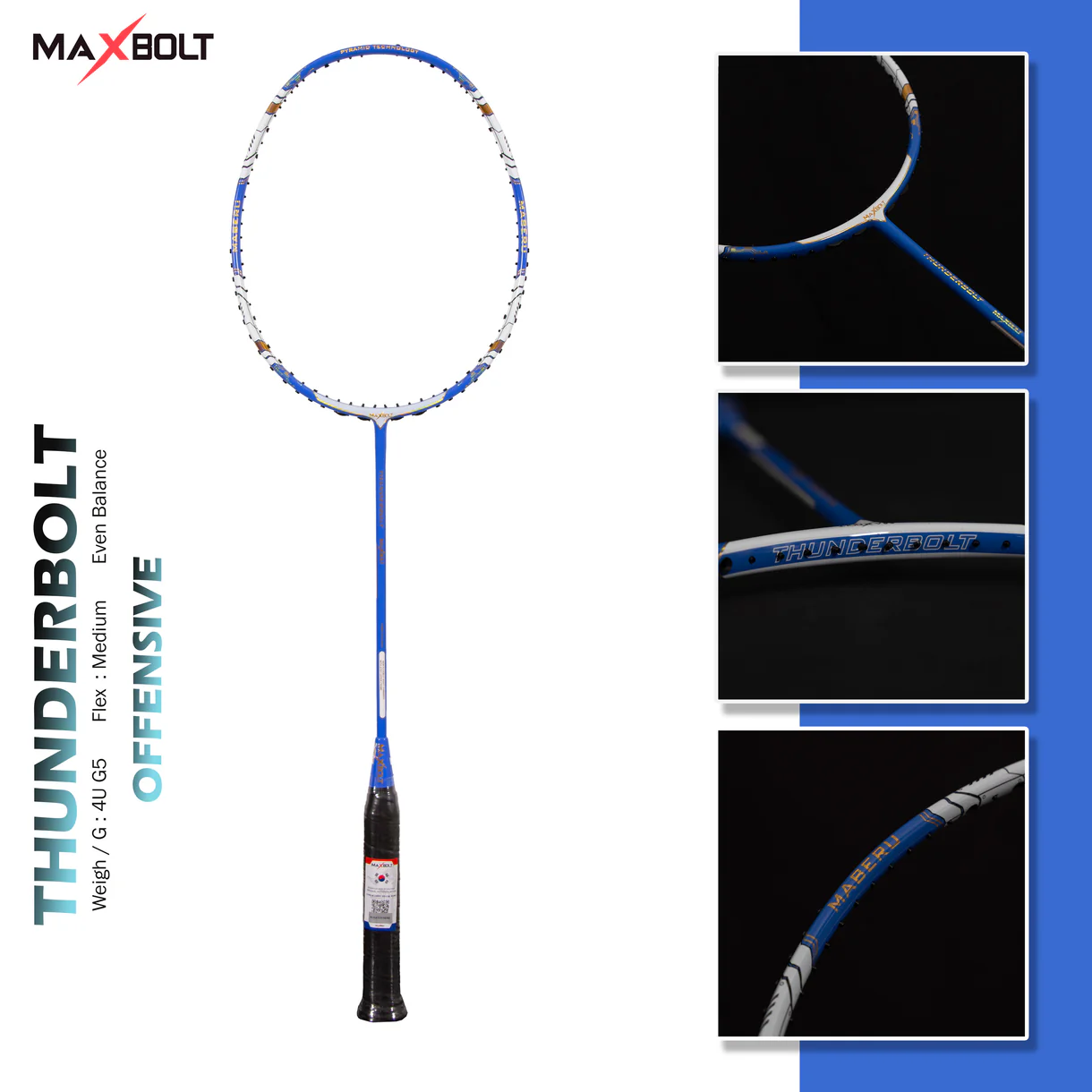 Maxbolt Thunder Bolt Badminton Racket - DOD