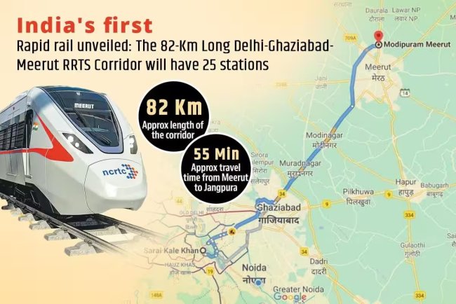 Delhi Meerut RRTS Route Map
