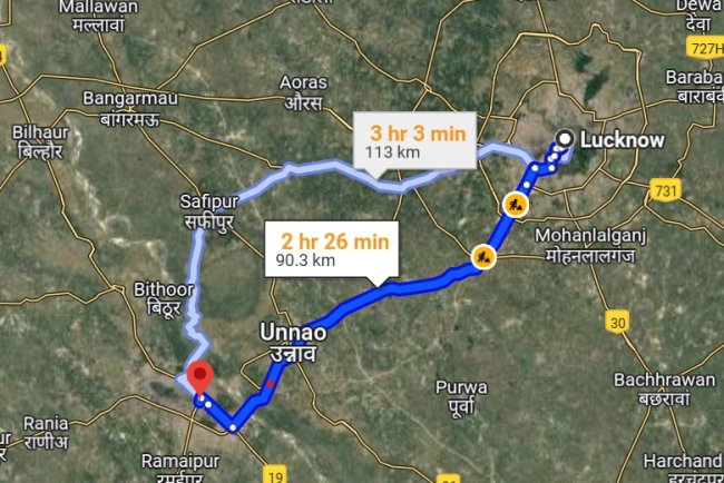 Lucknow Kanpur Expressway Route And Site Map