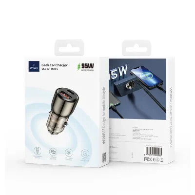 WIWU WI-QC012 95W PD+QC Kirsite Geek Fast Car Charger