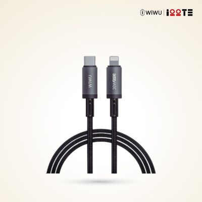 WiWU Wi-C056 1M Aluminum alloy Nylon braided TITAN LINK Series Charging Cable with 30W USB-C to Lightining