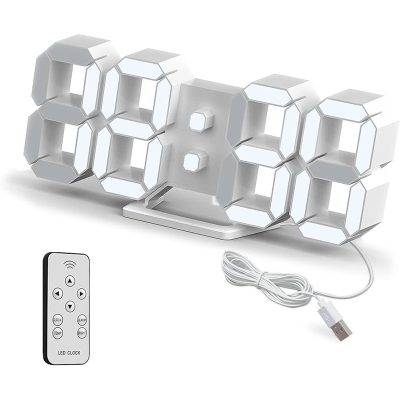 3D LED Wall Clock Modern Digital Alarm Clock Display