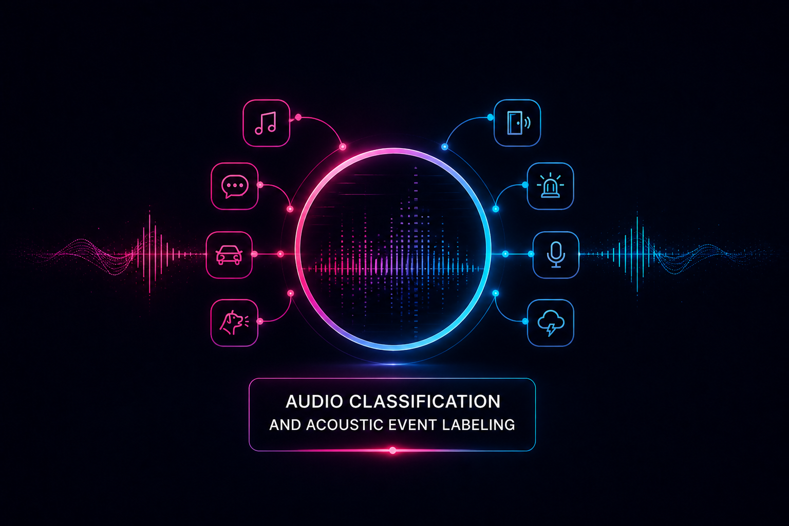 Audio classification and acoustic event labeling