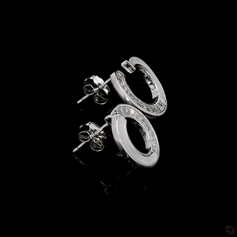 baguette-diamond-circle-earrings-in-white-gold-finish-preview