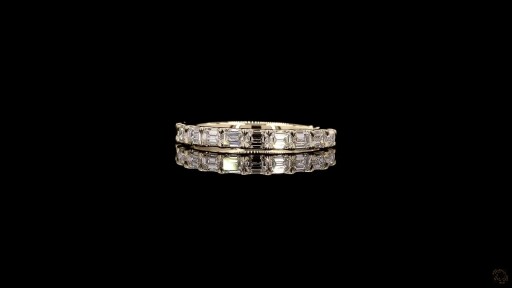 Aureon Emerald Diamond Half Eternity Band Thumbnail