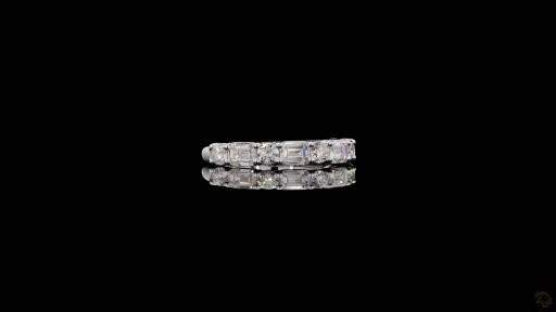 Mixed-Cut Diamond Set Band in White Gold Thumbnail