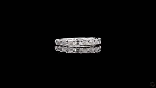 Emerald-Cut Diamond Set Band in White Gold Thumbnail