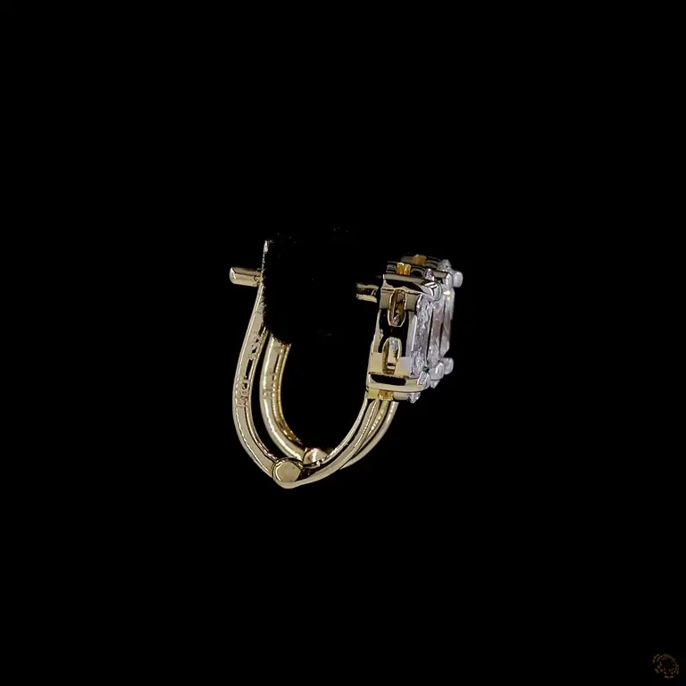 cushion-cut-diamond-cluster-earrings-in-yellow-gold-finish-preview