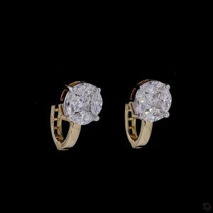 cushion-cut-diamond-cluster-earrings-in-yellow-gold-finish-2