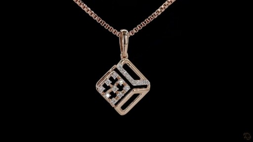 Modern Grid Diamond Pendant Thumbnail
