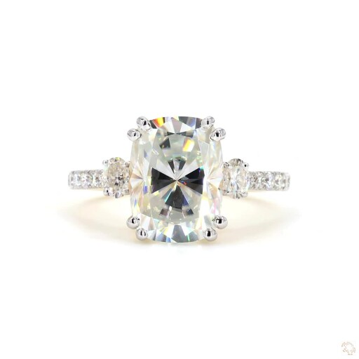Radiant Cushion Moissanite Ring – Sparkling White Preview