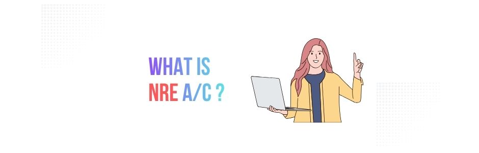 Illustration showing NRI managing NRE account and investments in India through JM Financial Services.
