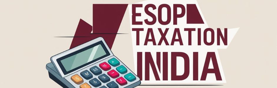 Understanding ESOP Taxation in India – Employee with stock options and tax symbols