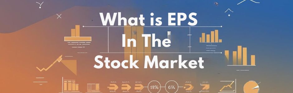 Investor reviewing EPS chart on a laptop with stock market data and graphs visible