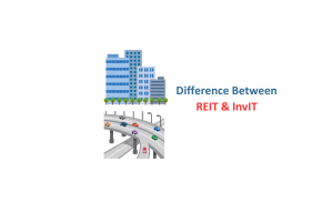 Side-by-side infographic comparing REIT (commercial office buildings in Mumbai) and InvIT (national highway with toll booth) — key difference between REITs and InvITs in India 2026
