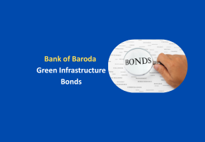 Bank of Baroda headquarters with green infrastructure bonds allotment announcement banner ₹10,000 crore 7.10% coupon