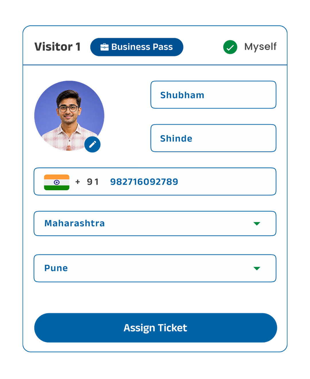 Visitor details form