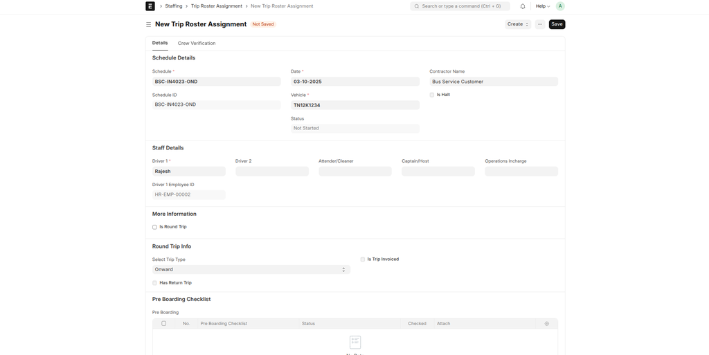 Save and Submit Roster