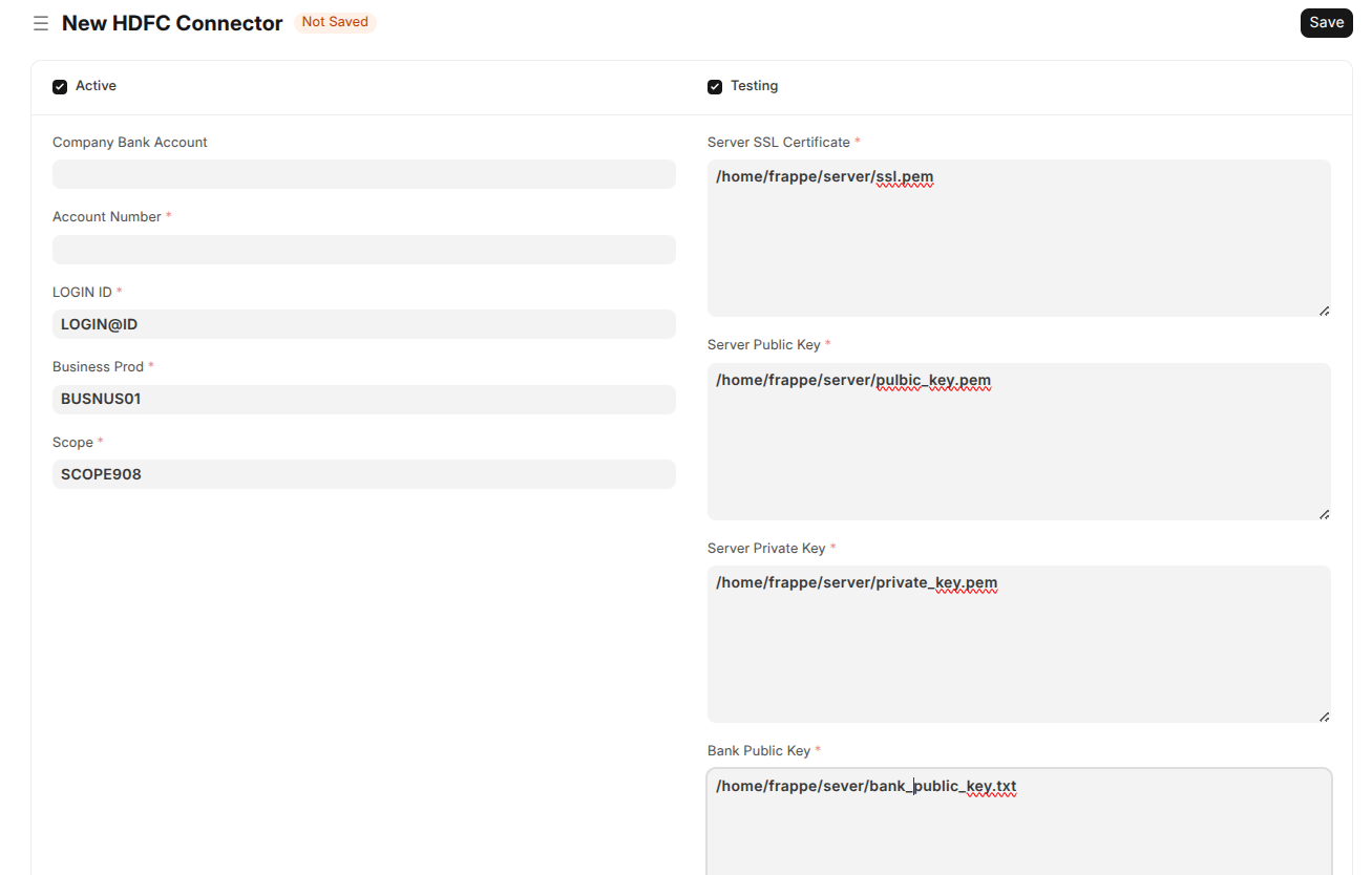 Lnder Banking HDFC Connector