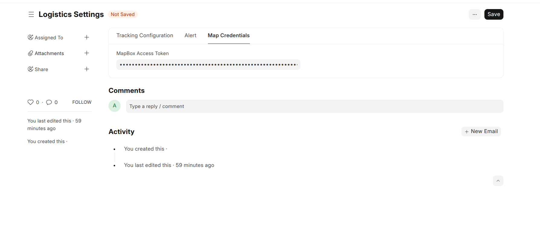 logistics settings mapbox api