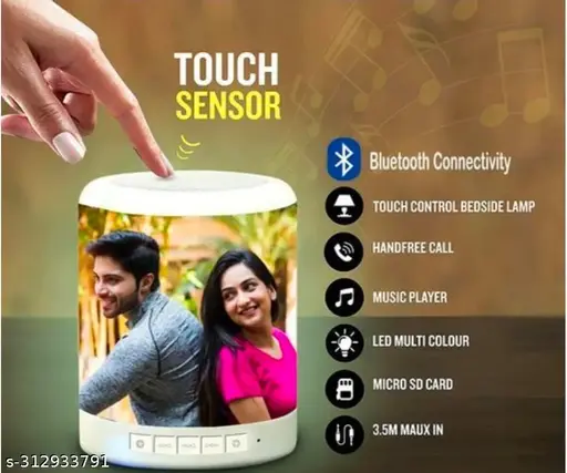 Personalized Bluetooth Speaker Customized with Photo Color Changing Rounded Shape LED lamp,Best Gifting for Valentine Day Gift,Birthday,Anniversary,Father's Day,Mothers Day,Girl Friend,Boy Friend