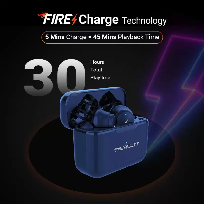 Fire-Boltt Ninja Pro 403 Bluetooth Headset  (Blue, True Wireless)