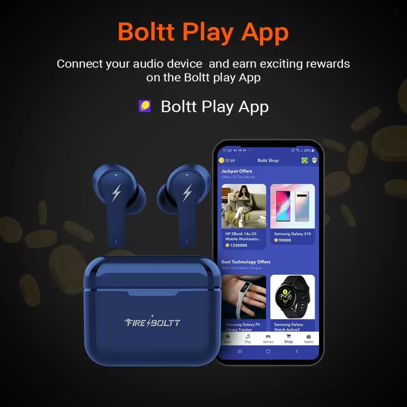 Fire-Boltt Ninja Pro 403 Bluetooth Headset  (Blue, True Wireless)