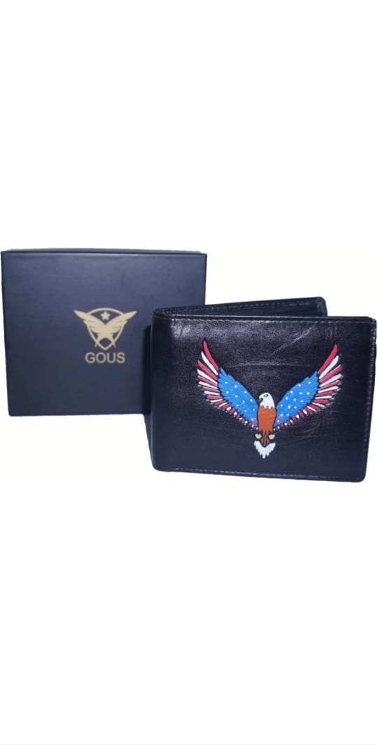 GOUS  Men Trendy, Casual Black Genuine Leather RFID Wallet  (12 Card Slots)