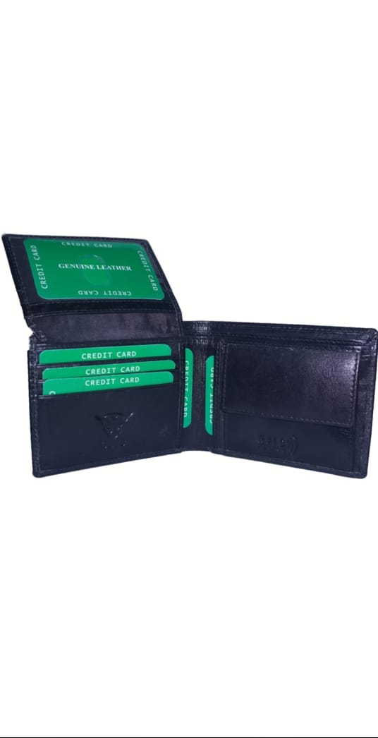 GOUS  Men Trendy, Casual Black Genuine Leather RFID Wallet  (12 Card Slots)