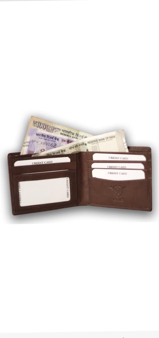 GOUS  Men Trendy Brown Genuine Leather Wallet  (8 Card Slots)